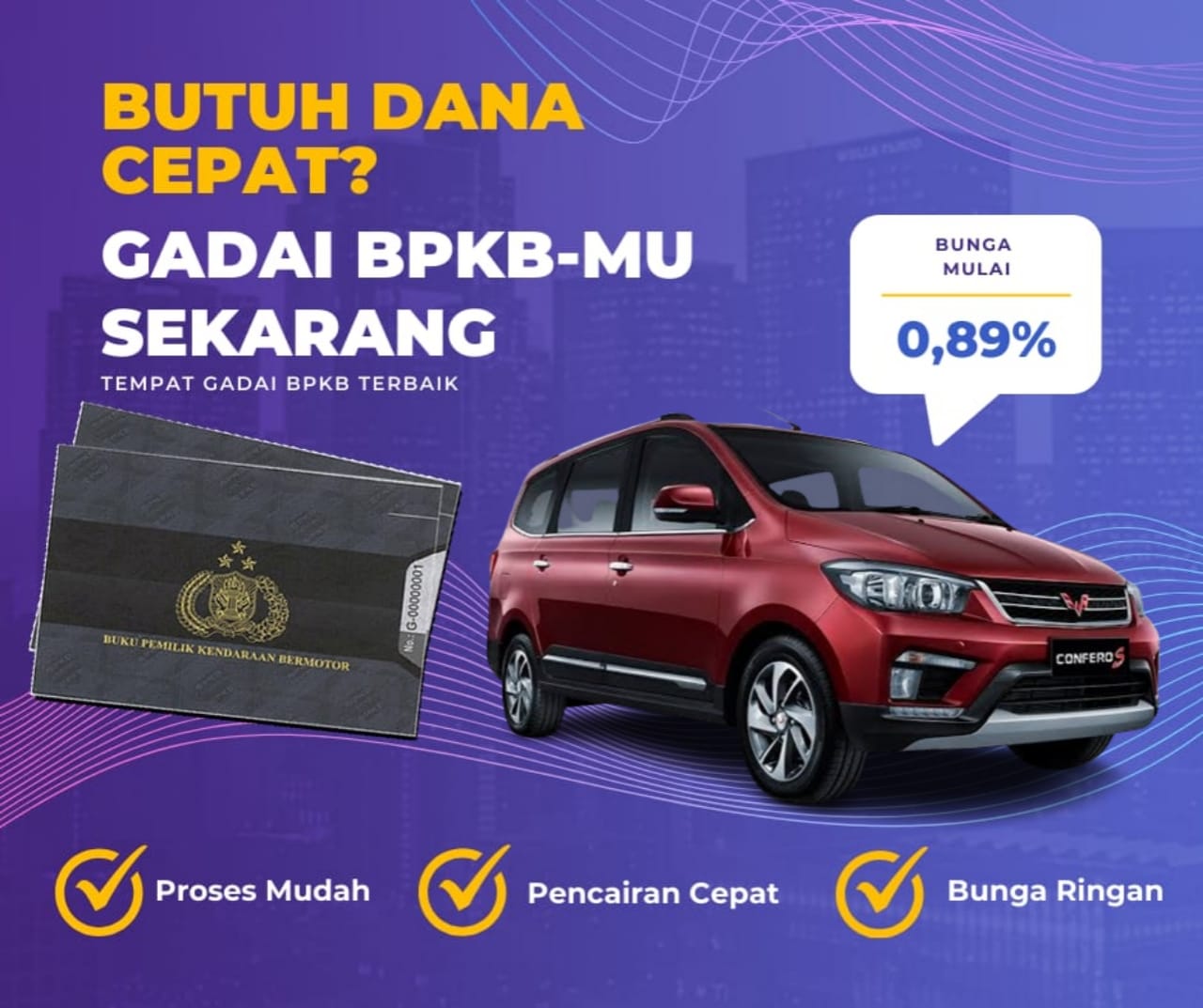 Pinjaman Dana Jaminan Bpkb Mobil Wuling Confero Dapat Pinjaman Berapa? Seperti Ini Simulasinya